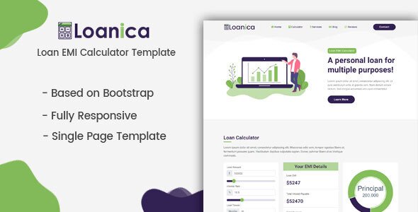 Loanica | Loan EMI Calculator Template listing image