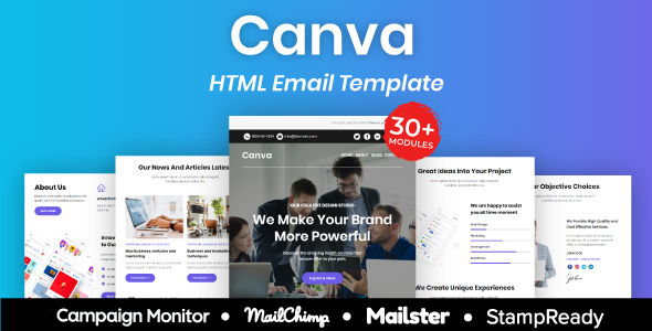Canva - Multipurpose Responsive Email Template 30+ Modules Mailchimp product preview