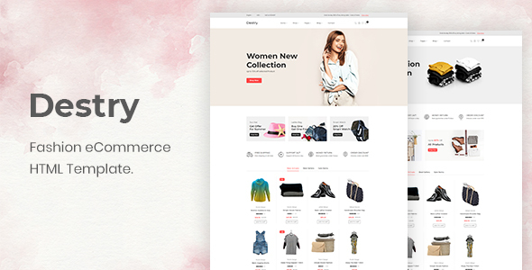 Fashion Modern Online Shop Website Template with responsive - Destry product preview