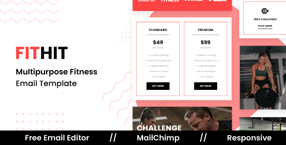 FITHIT - Responsive Email Template For Gym and Yoga With Free Email Editor