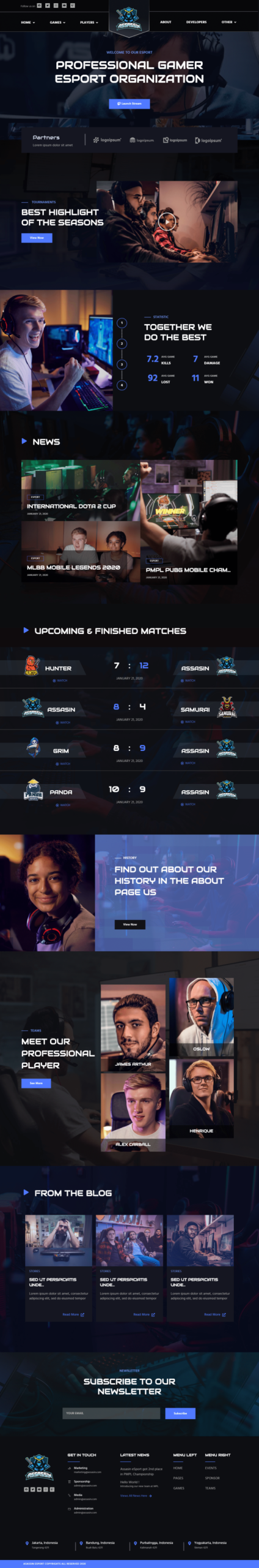 Assasin | eSport & Gaming Elementor Template Kit