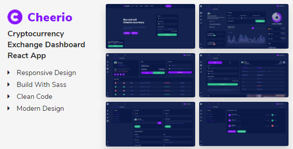 Cheerio - Cryptocurrency Exchange Dashboard React + Nextjs App