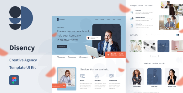 Disency | Startup & Business Web UI Kit for Figma