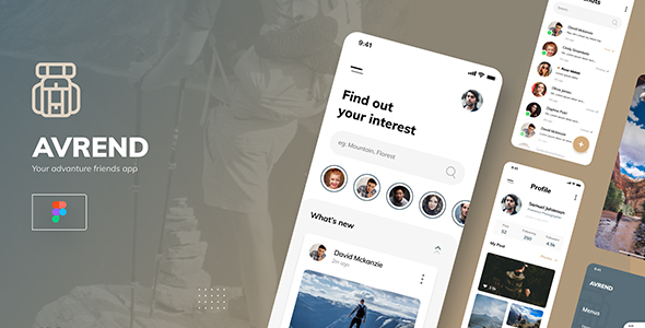 Avrend Your Adventure Friends iOS App Figma
