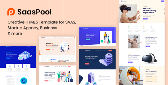 Preview image for SaasPool - Saas, Startup & Agency HTML5 Template