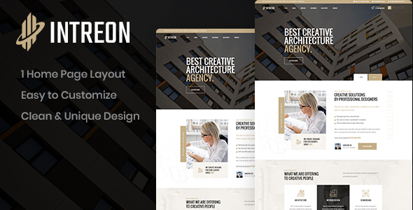 Product preview supplied for Intreon - Architecture PSD Template