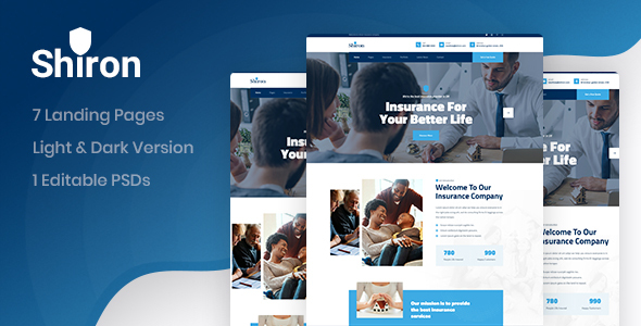 Shiron - Insurance PSD Template