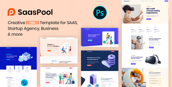 SaasPool - Creative Multipurpose PSD Template