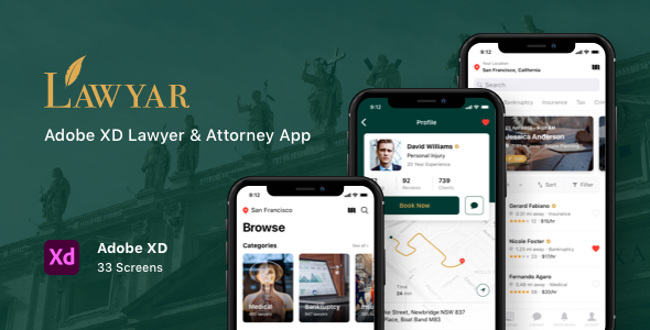 Lawyar - Adobe XD Lawyer & Attorney App