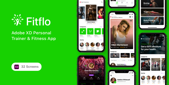 Fitflo - Adobe XD Personal Trainer & Fitness App