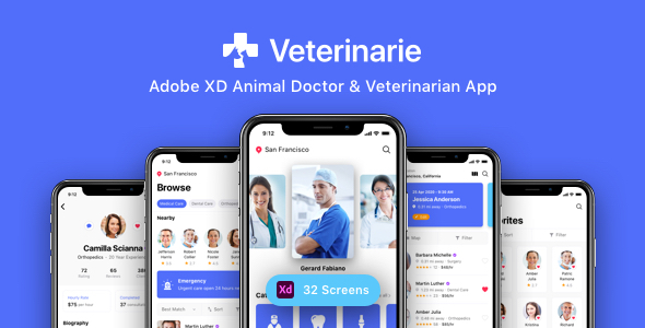 Veterinarie - Adobe XD Animal Doctor & Veterinarian App