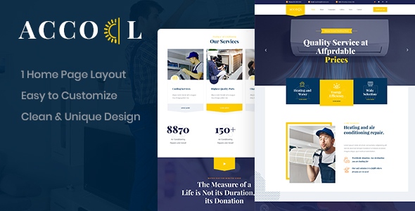 Acool - Air Conditioning PSD Template