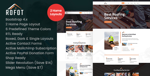 Rofot - Roofing Services HTML Template