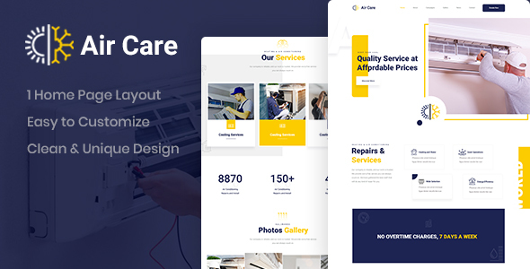 Preview image for Aircare - Air Conditioning PSD Template