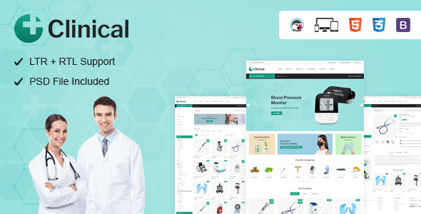 Product preview supplied for Clinical - Health Medical Prestashop Theme