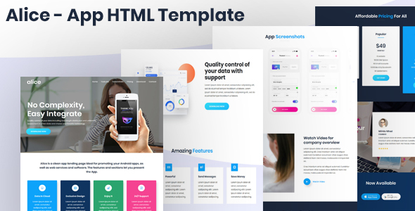 Alice - App Landing Page HTML Template