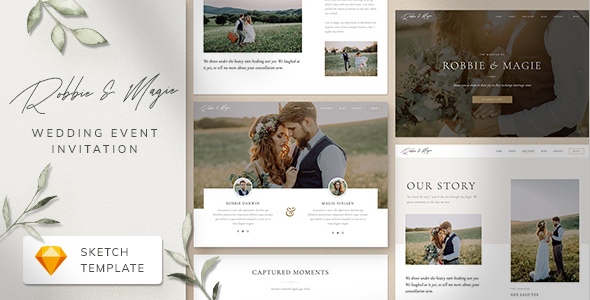 Robbie & Magie – Wedding Event Invitation Sketch Template