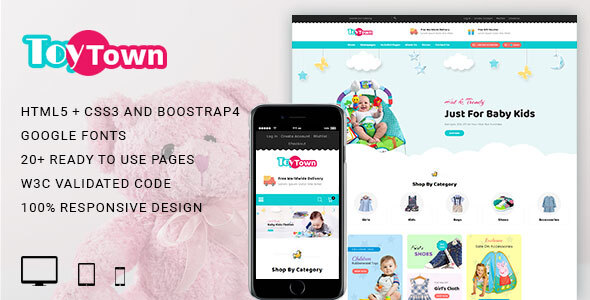 Toytown Kids Clothing & Toys Responsive HTML Template listing image