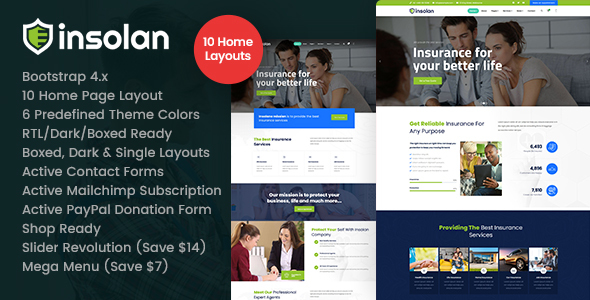 Insolan - Insurance Agency HTML Template listing image