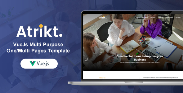 Atrikt | Bootstrap 4 Vuejs Multi Purpose One/Multi Pages Template