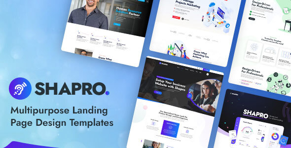 Shapro - Multipurpose Landing Page Design PSD Templates