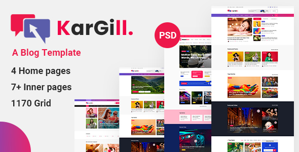 Kargill - Blog, Magazine PSD Template product preview