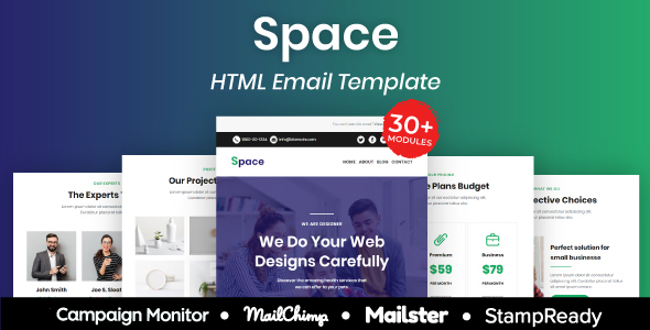Space - Multipurpose Responsive Email Template 20+ Modules Mailchimp