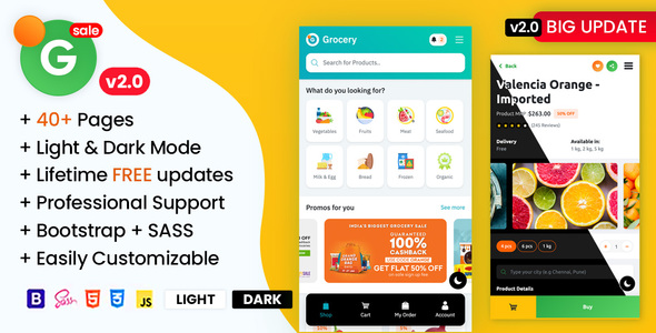 Grofar - Online Grocery Supermarket HTML Mobile Template