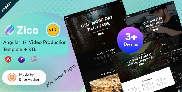 Zico - Angular 17+ Video Production & Media Release Template listing image