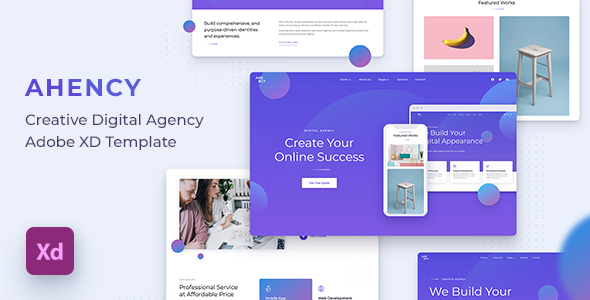 AHENCY - Creative Digital Agency Adobe XD Template