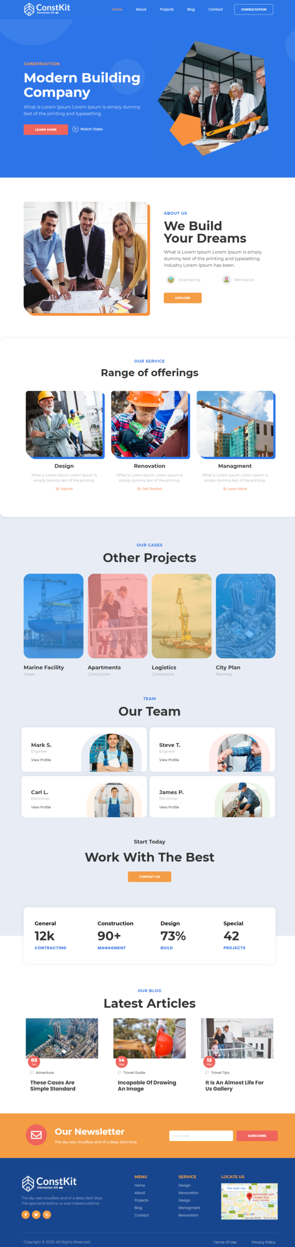 Constkit - Construction and Industrial Elementor Template