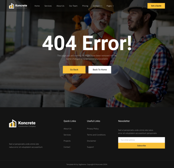 Preview image for Koncrete - Construction & Building Elementor Template Kit