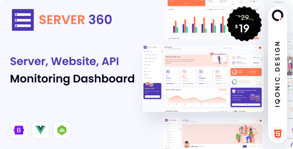 Preview image for Server360 - Server Monitoring Dashboard Admin Template(HTML)