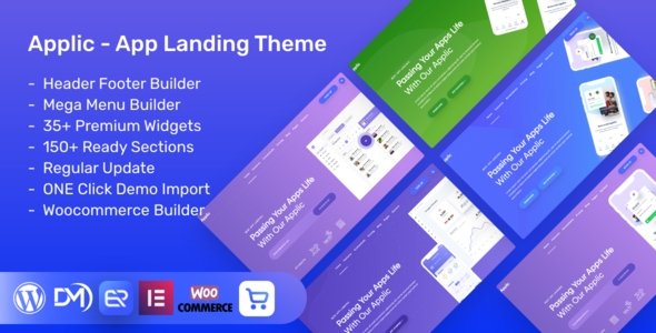 Preview image for Applic App Landing WordPres Theme