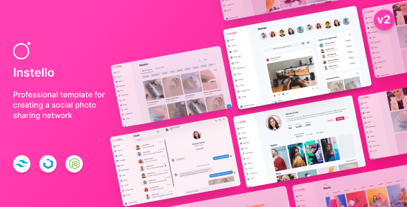 Instello Ultimate Photo Sharing HTML Template product preview