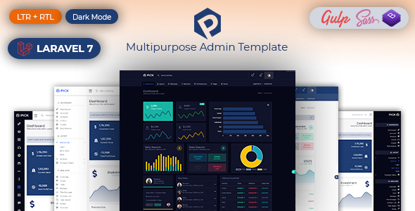 Product preview supplied for Pick - Laravel Admin & Dashboard Template