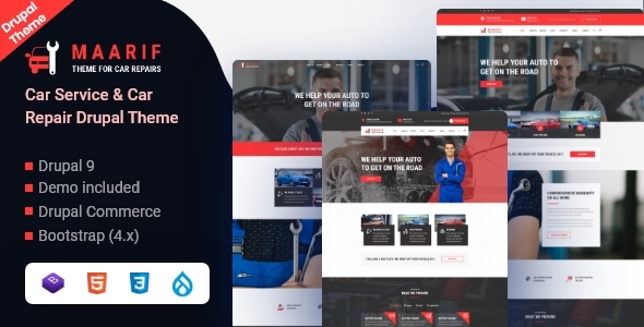 Maarif - Car Service & Car Repair Drupal 9 Theme