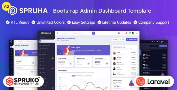 Spruha - Laravel Admin & Dashboard Template
