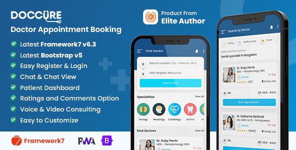 Doccure - Doctor Appointment, Healthcare & Medical PWA Mobile Template