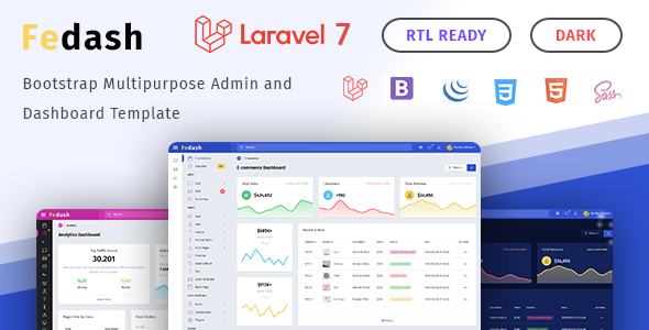 Fedash - Admin & Dashboard Template + Laravel 7 Starter Kit