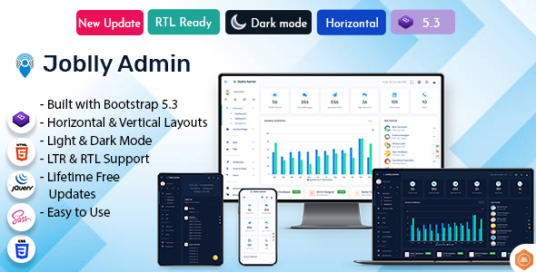 Product preview supplied for Joblly - Career Admin Dashboard Bootstrap HTML