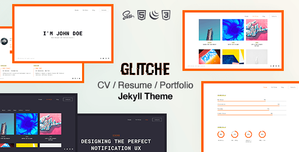 Preview image for Glitche - Resume CV Portfolio Jekyll Theme