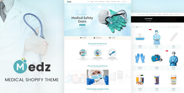 Product preview supplied for Medz - Medical Products Shopify Theme