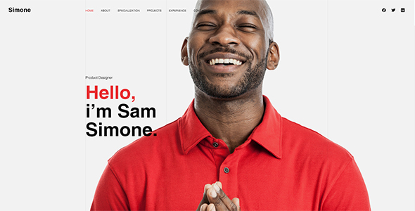 Simone - Onepage Personal CV/Resume HTML Template product preview