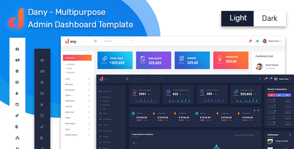 Dany - Multipurpose Admin Dashboard Template