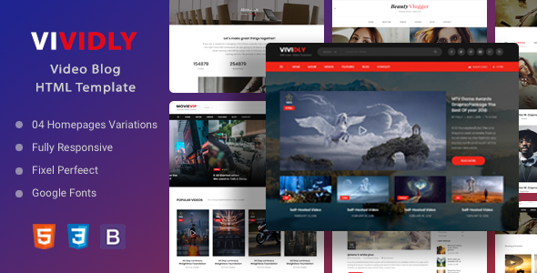 Vividly - Video Blog HTML Template