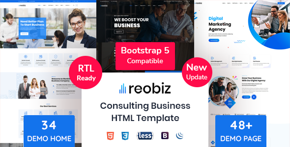 Reobiz - Consulting Business HTML Template product preview