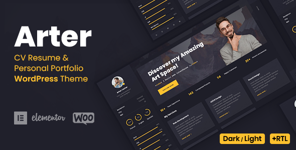 Product preview supplied for Arter - Personal Portfolio Resume Theme