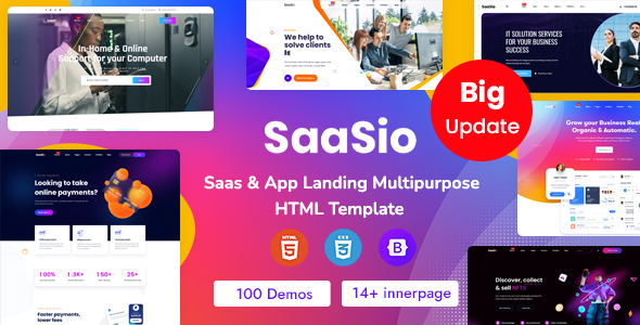 Product preview supplied for SaaSio - One Page SaaS HTML Template