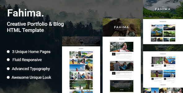 Fahima - Creative Portfolio & Blog HTML Template product preview